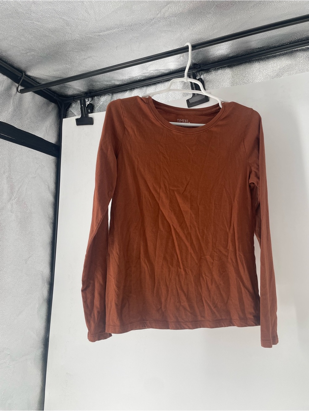 Women's Long Sleeve Crewneck Top Rust Brown